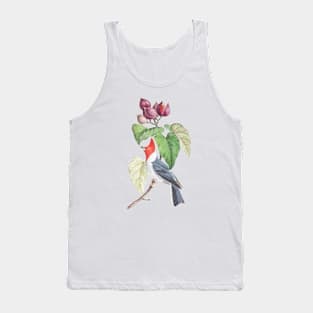 Red Crested Bird Wildlife Illustration Tank Top